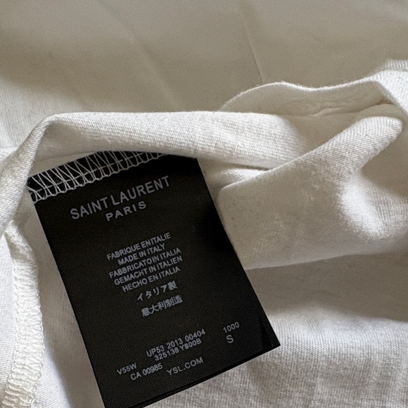 Saint Laurent White Tee with Bold Graphic - Picture 4 of 4